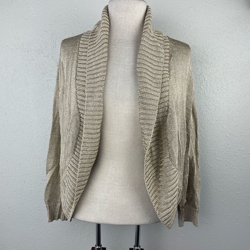 NWT Kenneth Cole Womens Gold Cardigan Sweater Size L